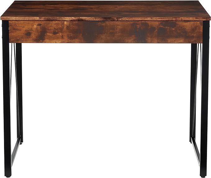 Acme Zaidin Wooden Rectangle Top Writing Desk in Weathered Oak and Black - LeafyLoom