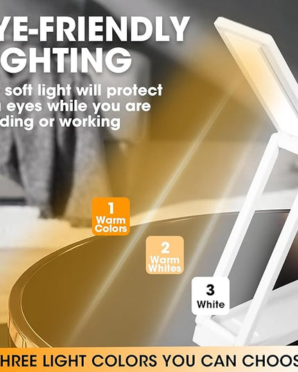 LED Desk Lamp, Desk Light with a 5000mAH Power Bank, Reading Lamp with 3 Lighting Modes, USB Charging Port and Solar Charging, Touch Control Smart Lamp for Indoor and Outdoor - LeafyLoom