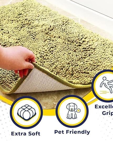 Muddy Mat® Original Dog Door Mat for Muddy Paws, Super Absorbent Microfiber, Non-Slip Washable Pet Rug, Quick Dry Chenille Entryway Carpet, Machine Washable Indoor Outdoor mat, Yellow 19"x30" MuddyMat