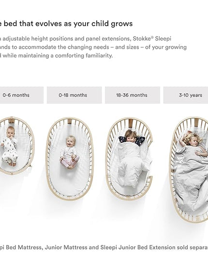 Stokke Sleepi Bed Extension, Hazy Grey - Convert Sleepi Mini Crib Into Sleepi Bed - Suitable for Children Up to 3 Years - Mattress Sold Separately - Extends Bed to 50 Inches - LeafyLoom