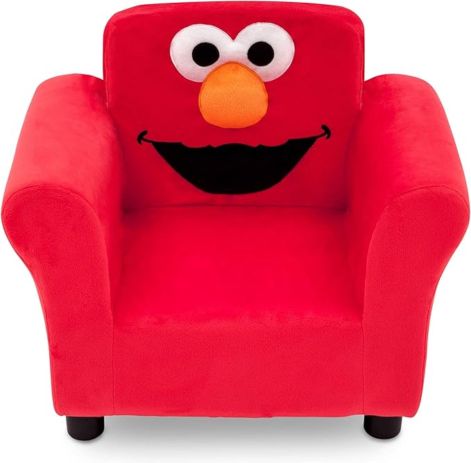 Sesame Street Elmo Upholstered Chair by Delta Children, Red - LeafyLoom