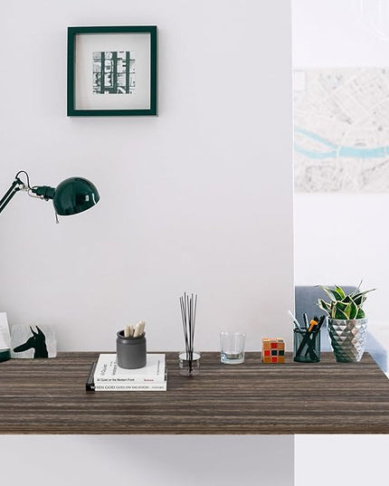 Kaboon Universal Tabletop 40"x18", Solid One-Piece Melamine Table Top, Double Desk L-Desk Floating Desk DIY, Home and Office,Eucalyptus/Dark Walnut - LeafyLoom