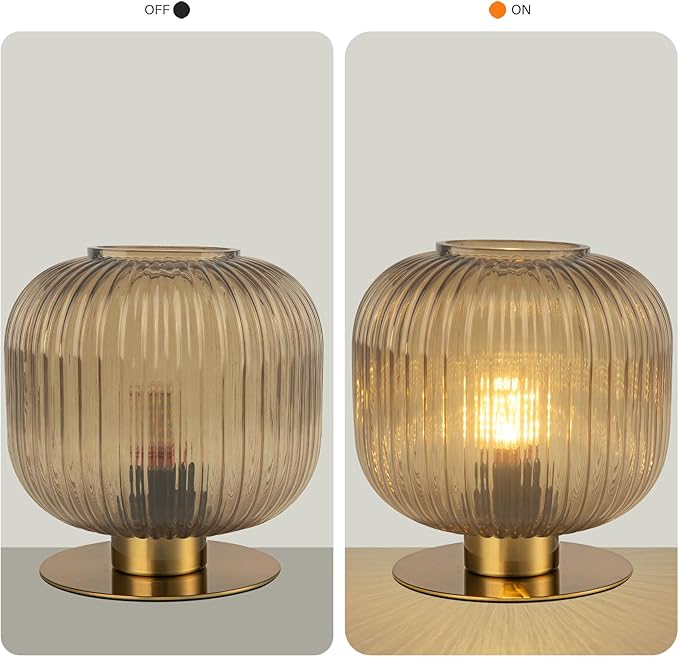 desk lamp, blue glass lampshade, modern glass desk lamp with plug-in style, medieval Bohemian style retro desk lamp, suitable for home decoration, bedroom, and office countertop - LeafyLoom