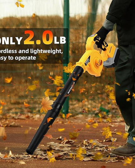 Leaf Blower Cordless for Dewalt Battery: 2-in-1 Portable Leaf Blower & Vacuum Cleaner for Dewalt 20V Max Battery, with Brushless Motor for Lawn Care/Dust/Pet Hair (Battery Not Included) - LeafyLoom