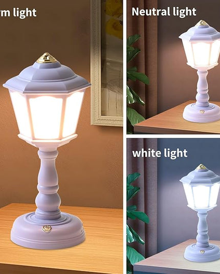 Mini Desk lamp Vintage, LED Desk Lamp Dimmable Table Lamp Reading Lamp with USB Charging Port, Sensitive Control, Eye-Caring Office Lamp,Very beautiful decorative desk lamp (Purple) - LeafyLoom