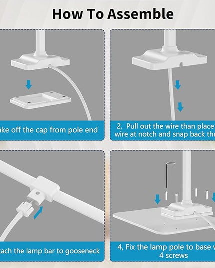 KableRika Desk Lamp Double Light: Bright Led Desk Lights for Home Office - Eye Care Reading Table lamps with Base - Dimmable Desktop lighting for Computer Monitor Study Drafting - LeafyLoom