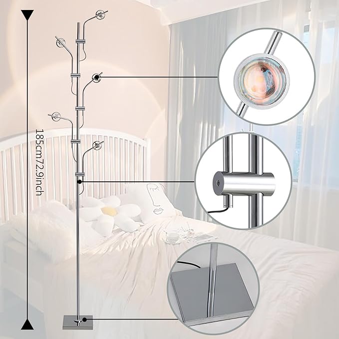 Unique 5 Multi Head Sunset Lamp Projector LED Corner Floor Lamps for Live Ambient Lighting in Living Rooms, Bedrooms, Dining Rooms and Bars - LeafyLoom