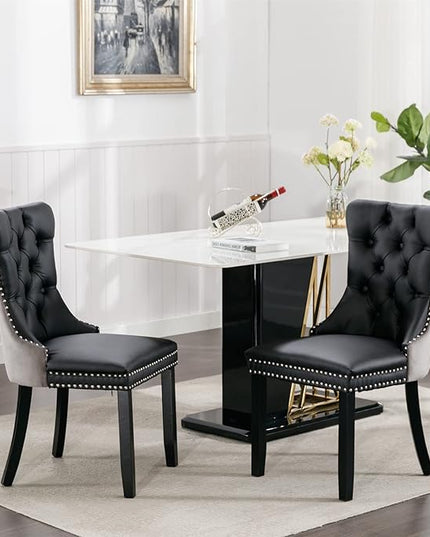 NicBex Haerin-SD-00104-LWJ Dining Chairs, 25.5"x19.7"x37.5", Black and Gray - LeafyLoom