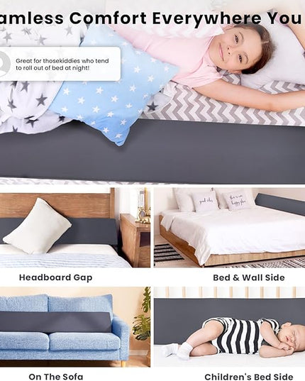 Wedge Pillow Headboard, Ultimate Comfort Bed Wedge Pillow for Headboard, Relaxation Bed Gap Filler for Cal King, Foam Pillow Wedge for Headboard Gap, Overall Bed Gap Filler. 2 Covers. - LeafyLoom