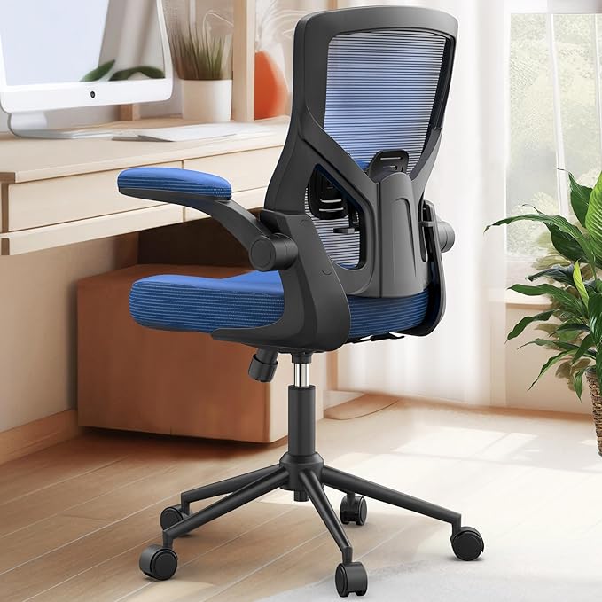 Office Chair, High Back Desk Chair Adjustable Height and Ergonomic Design Home Office Computer Chair Executive Lumbar Support Padded Flip-up Armrest Swivel Task Chair - LeafyLoom