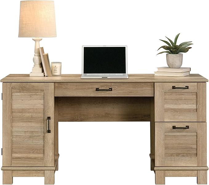 Sauder Garden Villa Desk, L: 59.06" x W: 20.71" x H: 29.80", Orchard Oak Finish - LeafyLoom