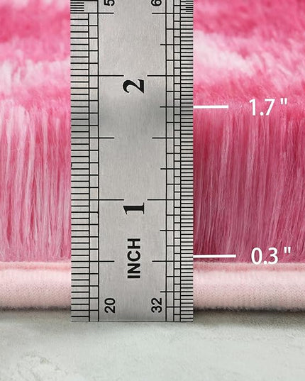 5x8 Large Area Rugs for Living Room, Super Soft Fluffy Modern Bedroom Rug, Tie-Dyed Blush Pink Indoor Shag Fuzzy Carpets for Girls Kids Nursery Room Home Decor - LeafyLoom