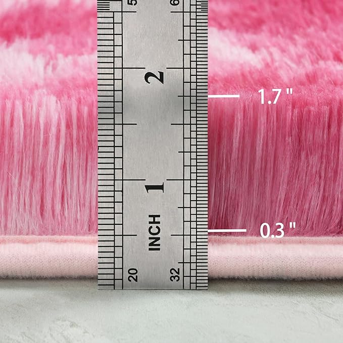 5x8 Large Area Rugs for Living Room, Super Soft Fluffy Modern Bedroom Rug, Tie-Dyed Blush Pink Indoor Shag Fuzzy Carpets for Girls Kids Nursery Room Home Decor - LeafyLoom