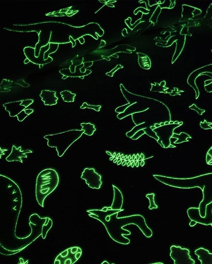 HOMBYS Glow in The Dark Comforter Set 5 Piece Twin/Twin XL with Sheets, Blue Dinosaur Velvet Bedding Comforter Sets for Twin Bed, Ultra Soft Down Alternative Comforter for Boys Kids, Bed in a Bag - LeafyLoom