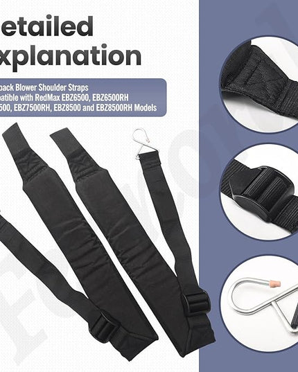 4 Pack 511758401 Backpack Blower Shoulder Straps Compatible with RedMax Models EBZ8500 EBZ7500 EBZ6500 EBZ5150, Replaces 521678901 - LeafyLoom