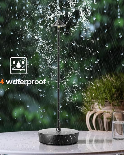 Cordless Table Lamp Rechargeable, Waterproof Portable Touch Dimmable Desk Lamp, 6000mAh Battery Operated LED Table Light for Restaurant/Indoor/Patio - LeafyLoom