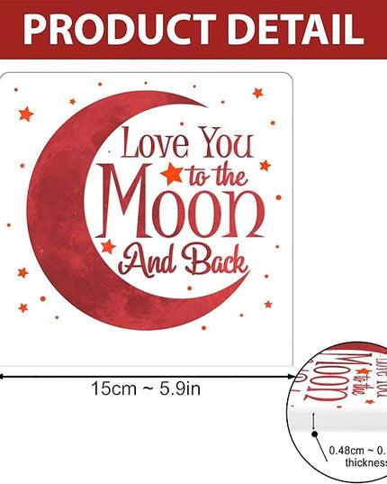 Romantic Valentines Gifts, Love You Moon and Back Infinity & Beyond 3D Illusion Lamp USB Powered Acrylic Night Light for Girlfriend Boyfriend Him Her Husband Wife on Birthday Anniversary - LeafyLoom