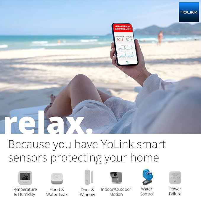 YoLink LoRa Smart Door Sensor Starter Kit: Hub & Door Sensor - Door Left-Open Reminders, up to 1/4 Mile Open-Air Range, up to 5 Year Battery Life, Alexa, IFTTT, Home Assistant YoLink