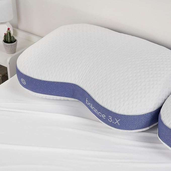 Bedgear Balance 3.X Cuddle Curve Performance Pillow – Firm Pillow – Neutral/Warm Sleepers – Moisture Wicking Pillow with Hypoallergenic, Washable, Removable Cover - LeafyLoom