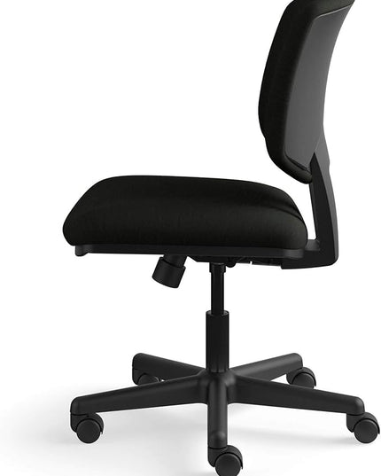 HON Volt Armless Task Seating, Computer Chair for Office Desk, Black SofThread Leather - LeafyLoom