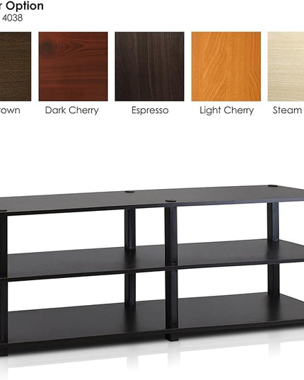 Furinno Turn-S-Tube No Tools 3-Tier Entertainment TV Stands, Espresso/Black - LeafyLoom