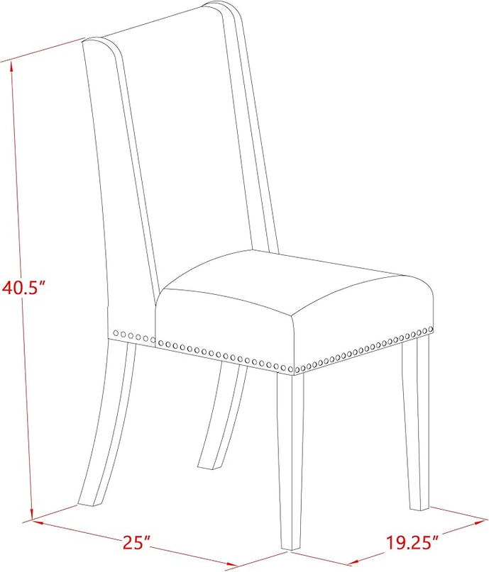 East West Furniture NOFL3-BLK-21 3 Piece Modern Dining Set Contains a Rectangle Wooden Table with Butterfly Leaf and 2 Blue Linen Fabric Upholstered Chairs, 32x54 Inch - LeafyLoom