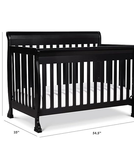 DaVinci Kalani 4-in-1 Convertible Crib in Ebony, Greenguard Gold Certified - LeafyLoom