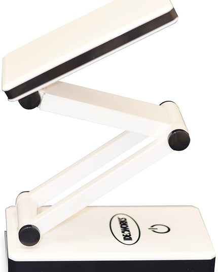 IdeaWorks LED Lamp for Desk - Collapsible, Portable from Home to Office, Acrylonitrile Butadiene Styrene, White - LeafyLoom