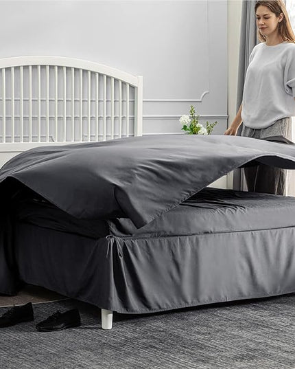 Bedsure Full Size Comforter Sets - Bedding Sets Full 7 Pieces, Bed in a Bag Dark Grey Bed Sets with Comforter, Sheets, Pillowcases & Shams, Adult & Kids Bedding - LeafyLoom