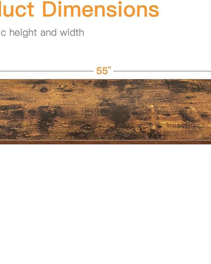 Coleshome 54 Inch Computer Desk, Modern Simple Style Desk for Home Office, Study Student Writing Desk, Vintage - LeafyLoom