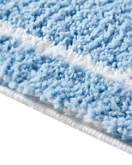 RoomTalks Coastal Beach Bathroom Rugs Non Slip Light Blue Turquoise Cute Bath Mat Washable, Cartoon Money Tufted Rug Boho Funky Aesthetic Cool 2x3 Small Throw Rugs for Bedroom Kitchen Living Room - LeafyLoom