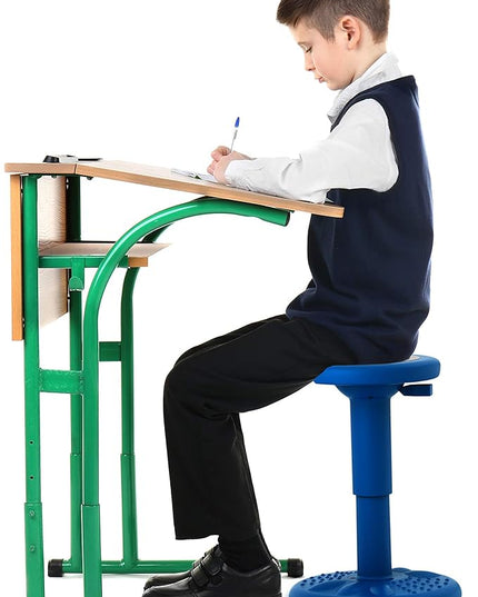 Studico ActiveChairs Adjustable Wobble Chair, Flexible Classroom Seating improves Focus, Posture & Helps ADHD/ADD. Classroom Stools, Active Wobble Chairs, Adjusts from 16.65" to 23.75" Ages 13-18 Blue - LeafyLoom
