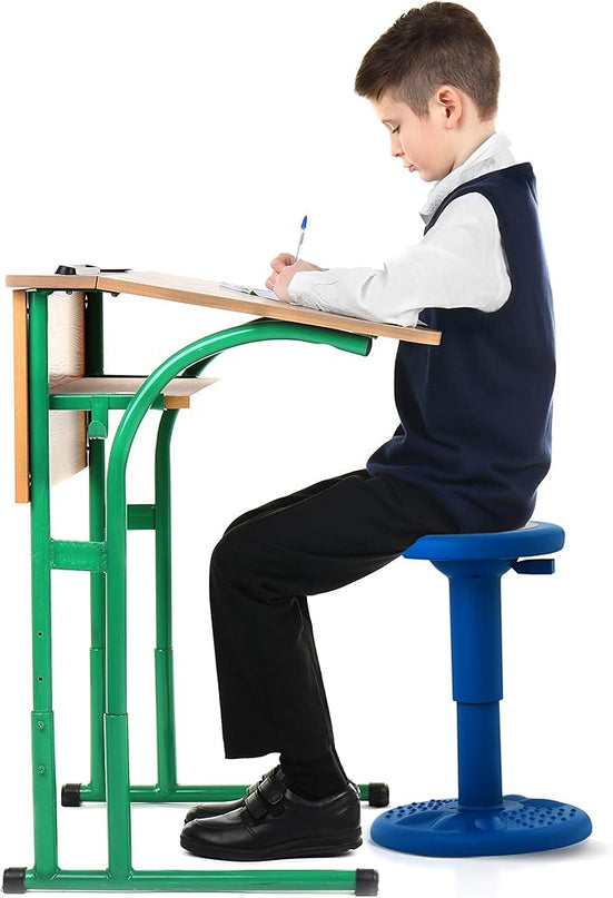 Studico ActiveChairs Adjustable Wobble Chair, Flexible Classroom Seating improves Focus, Posture & Helps ADHD/ADD. Classroom Stools, Active Wobble Chairs, Adjusts from 16.65" to 23.75" Ages 13-18 Blue - LeafyLoom