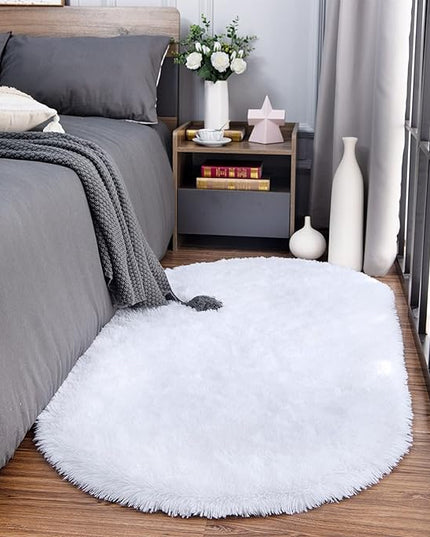 Noahas Ultra Soft Fluffy Bedroom Rugs Kids Room Carpet Modern Shaggy Area Rugs Home Decor 2.6' X 5.3', White - LeafyLoom