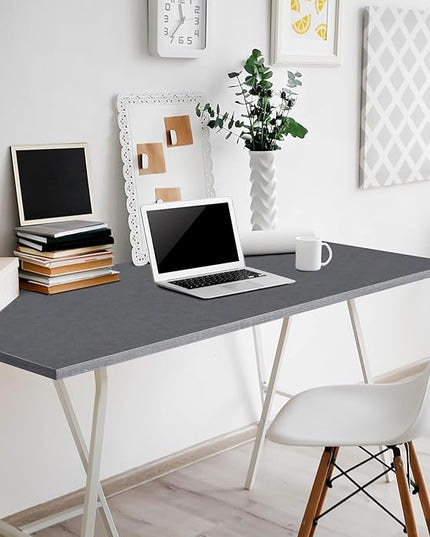 Kaboon Universal Tabletop 47.25"x30", Solid One-Piece Melamine Table Top, Double Desk L-Desk DIY, Home and Office, Greylish Blue - LeafyLoom