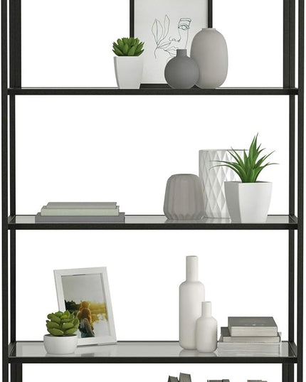 Sauder Harvey Park Bookcase/Book Shelf, Black - LeafyLoom