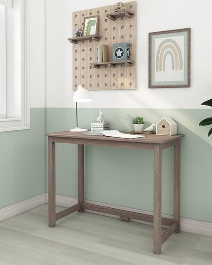 Max & Lily Solid Wood Desk, 40 Inches, Clay - LeafyLoom