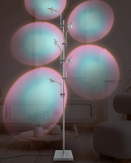 Sunset Lamp Tacahe Rgbw Halo Projector Floor Lamp Funny Led Corner Sunset Floor Lamp Gaming Room Decor for Bedroom Living Room Restaurant Dance Studio Novelty Tighting - LeafyLoom