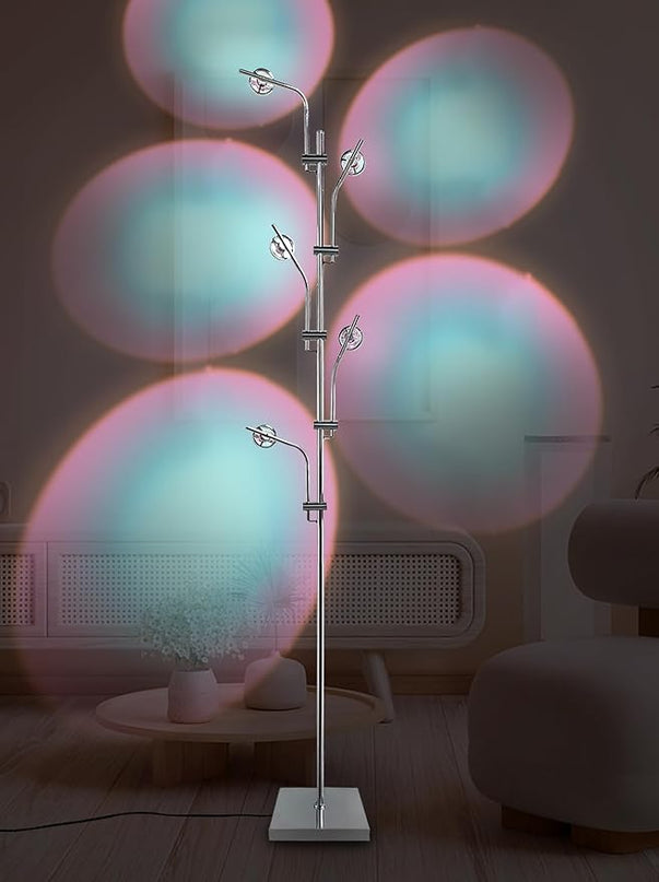 Sunset Lamp Tacahe Rgbw Halo Projector Floor Lamp Funny Led Corner Sunset Floor Lamp Gaming Room Decor for Bedroom Living Room Restaurant Dance Studio Novelty Tighting - LeafyLoom