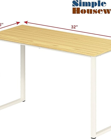 SHW Home Office 32-Inch Computer Desk, Oak - LeafyLoom