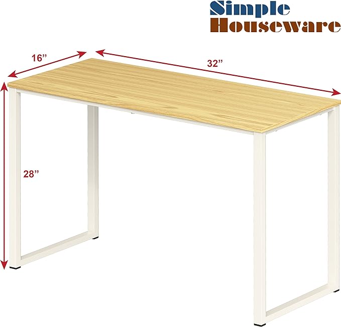 SHW Home Office 32-Inch Computer Desk, Oak - LeafyLoom
