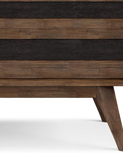 SIMPLIHOME Clarkson SOLID ACACIA WOOD 54 Inch Wide Mid Century Design TV Media Stand in Rustic Natural Aged Brown for TVs up to 60 Inches, For the Living Room and Entertainment Center - LeafyLoom