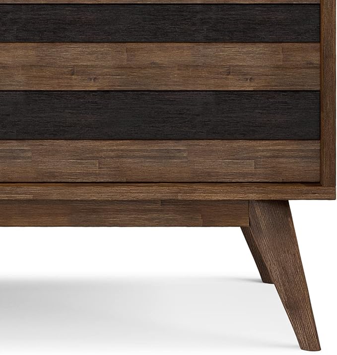 SIMPLIHOME Clarkson SOLID ACACIA WOOD 54 Inch Wide Mid Century Design TV Media Stand in Rustic Natural Aged Brown for TVs up to 60 Inches, For the Living Room and Entertainment Center - LeafyLoom