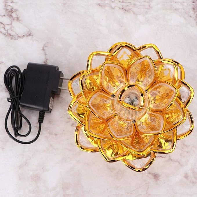 GLOGLOW Buddha Machine, LED Lotus Lamp Buddha Lamp Prayer Machine Prayer Machine with 36 Songs (without Battery) - LeafyLoom