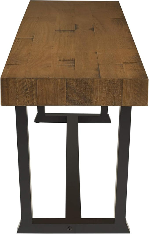 Walker Edison Protrero Urban Industrial Solid Wood and Metal Dining Bench, 60 Inch, Rustic Oak - LeafyLoom