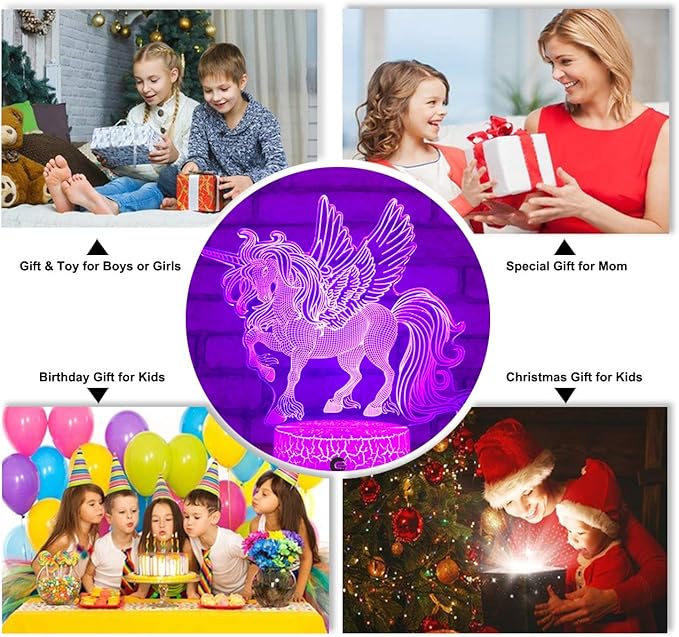 easuntec Unicorn Gifts Night Lights for Kids with Remote & Smart Touch 7 Colors + 16 Colors Changing Dimmable Unicorn Toys 1 2 3 4 5 6 7 8 Year Old Girl Gifts (Unicorn 16WT) - LeafyLoom