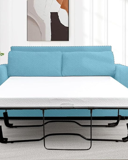 4Inch Memory Foam Sofa Bed Replacement Mattress for Queen Size Sleeper Sofa & Couch Beds - Made in USA - Washable Material/Non-Slip Base - Sofa Not Included - 72”L x 58”W x 4”H - LeafyLoom