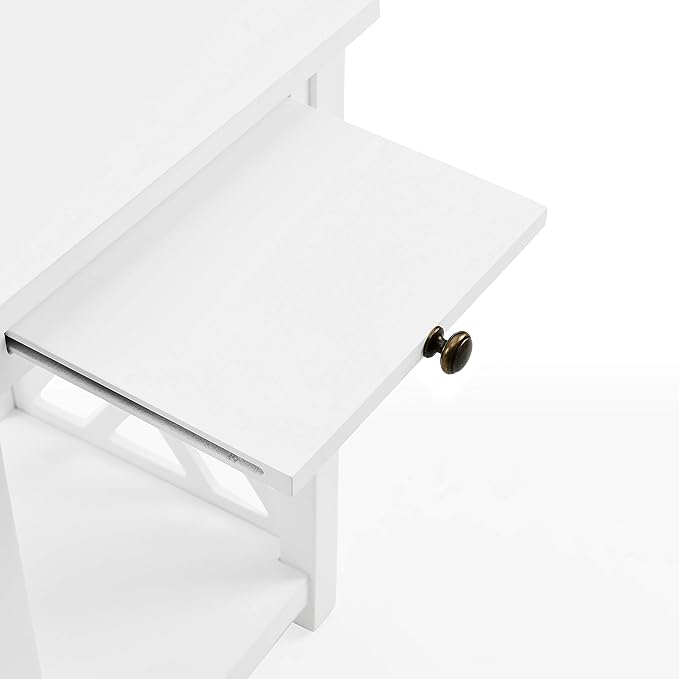 Alaterre Furniture Coventry 36" Coffee Two End Tables with Tray, Set of 3, White - LeafyLoom