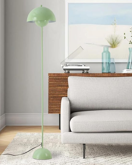 COSYLUX Modern Floor Lamp for Living Room, Industrial Tall Standing Lamp for Bedroom, Metal Shade Reflecting Light reading Floor Lamp for Office, Nursery Room, Corner(Pastel Green) - LeafyLoom