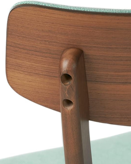 Christopher Knight Home Megann Mid-Century Wood Dining Set with Fabric Chairs, 5-Pcs Set, Natural Walnut / Mint - LeafyLoom